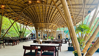 低碳生活新选择：远离城市喧嚣的竹结构餐厅 竹廊
